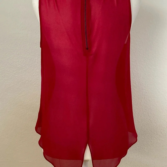 Naked Zebra Red Sleeveless Summer Casual Top Medium - Picture 3 of 4